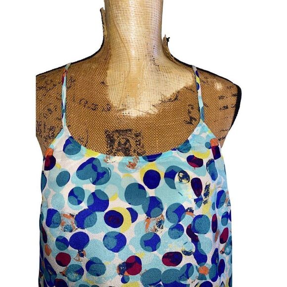 Maeve 100% Silk Zaballa Multicolored Abstract Tank Blouse Sz4 - Picture 3 of 7